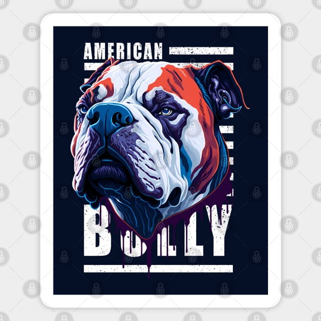 American Bully Bulldog Magnet by Juka